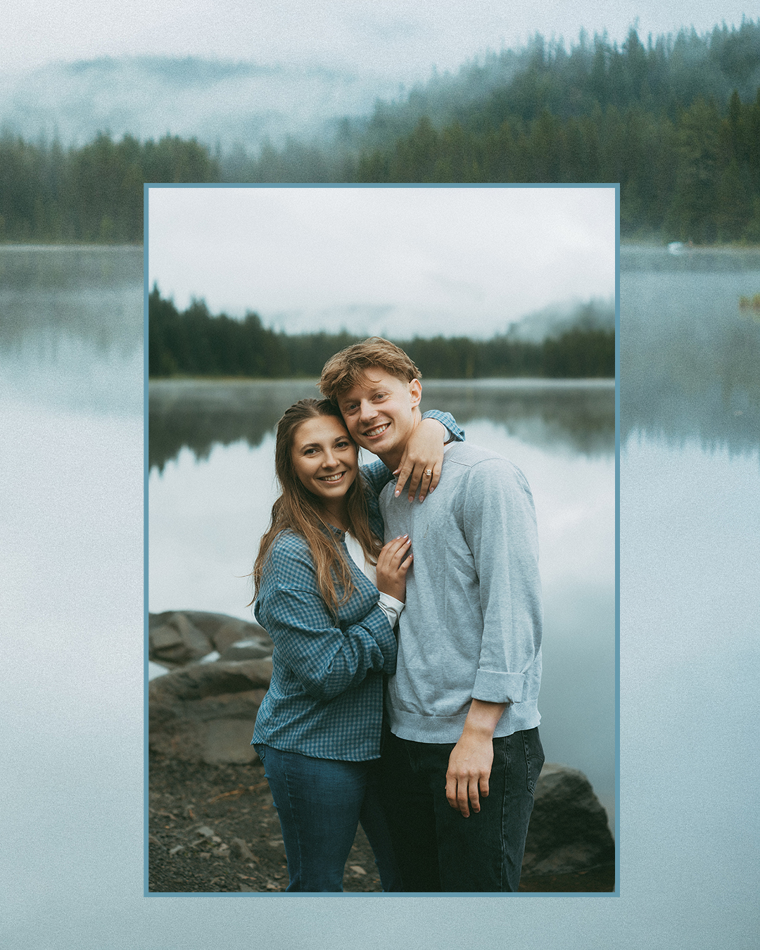 A Surprise Proposal at Trillium Lake: A Foggy Engagement Session on Mount Hood, Oregon — photograph 4 of 10